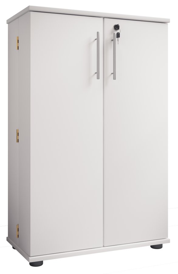 VCM NORDIC Engalo XL hylle for CDer og DVDer, m. ls, 2 drer og 20 hyller - hvitt tre