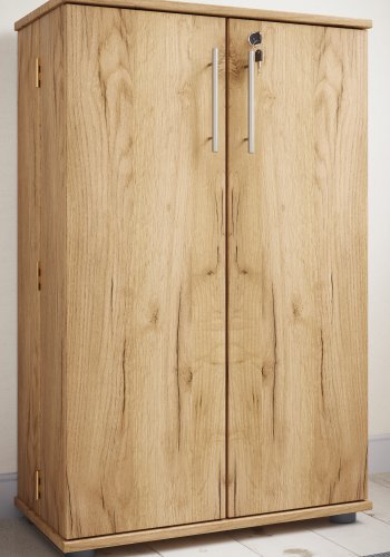 VCM NORDIC Engalo XL hylle for CDer og DVDer, m. ls, 2 drer og 20 hyller - naturtre