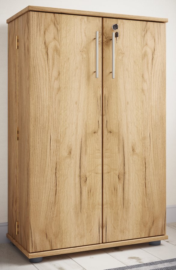 VCM NORDIC Engalo XL hylle for CDer og DVDer, m. ls, 2 drer og 20 hyller - naturtre