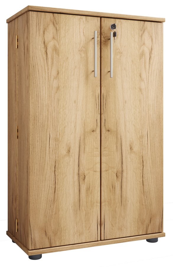 VCM NORDIC Engalo XL hylle for CDer og DVDer, m. ls, 2 drer og 20 hyller - naturtre