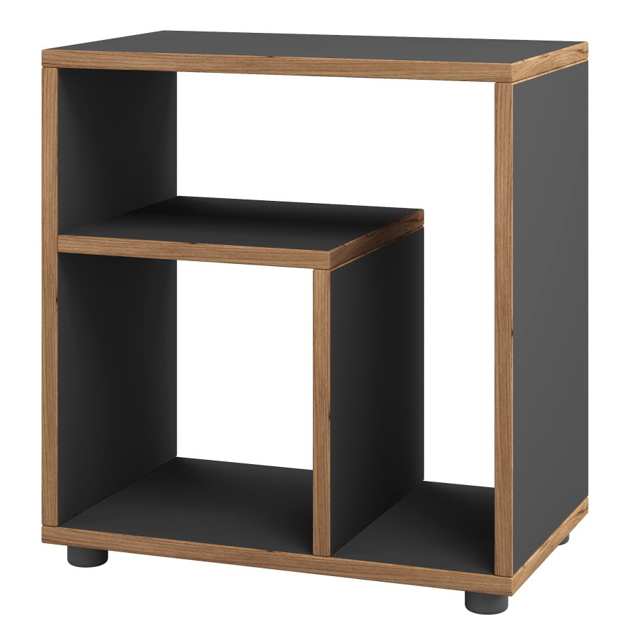 VCM NORDIC Zeito sidebord, m. 2 rom - antrasittgr/naturtre (50x30)
