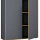 VCM NORDIC Salia B100 Büroregal mit 2 Türen und 2 verstellbaren Einlegeböden – Anthrazitgrau und Naturholz