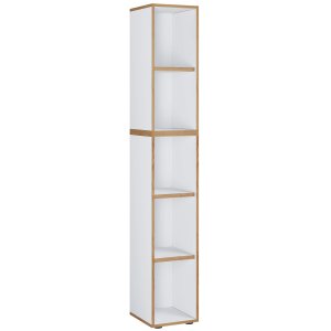 VCM NORDIC Salia B30 kontorbokhylle, m. 3 justerbare hyller - hvit og naturlig tre