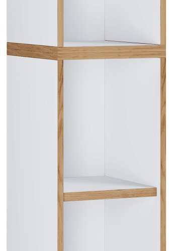 VCM NORDIC Salia B30 Büroregal mit 3 verstellbaren Böden - Weiß und Naturholz