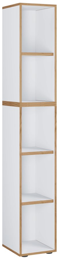 VCM NORDIC Salia B30 Büroregal mit 3 verstellbaren Böden - Weiß und Naturholz