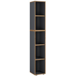 VCM NORDIC Salia B30 kontorbokhylle, m. 3 justerbare hyller - antrasittgr og naturlig tre