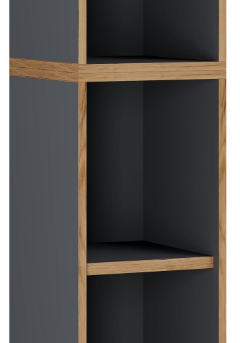 VCM NORDIC Salia B30 Büroregal mit 3 verstellbaren Böden - Anthrazitgrau und Naturholz