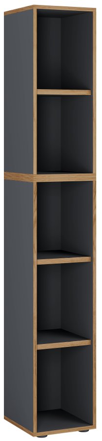 VCM NORDIC Salia B30 Büroregal mit 3 verstellbaren Böden - Anthrazitgrau und Naturholz