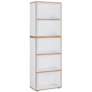 VCM NORDIC Salia B60 kontorhylle, m. 3 justerbare hyller - hvit og naturlig tre