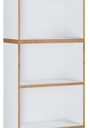 VCM NORDIC Salia B60 Büroregal mit 3 verstellbaren Böden - Weiß und Naturholz