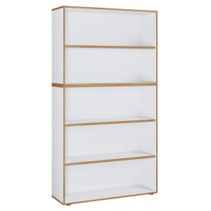 VCM NORDIC Salia B100 kontorbokhylle, m. 3 justerbare hyller - hvit og naturlig tre