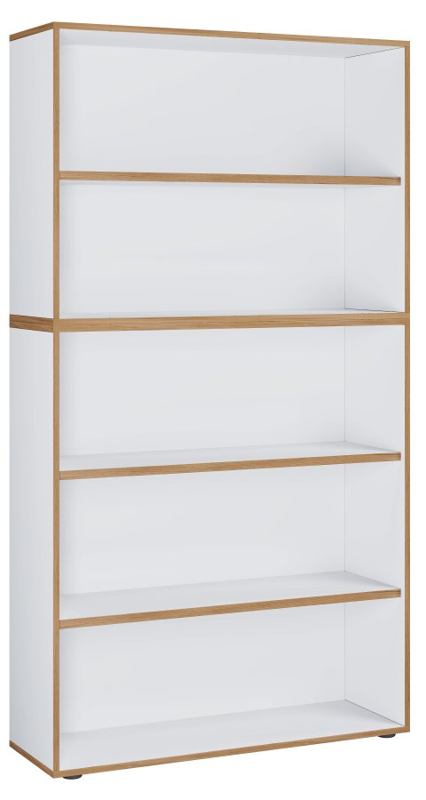 VCM NORDIC Salia B100 Büroregal mit 3 verstellbaren Böden - Weiß und Naturholz