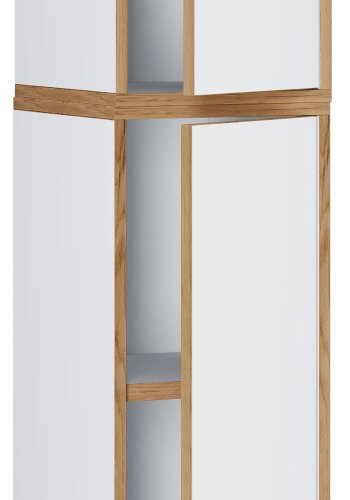 VCM NORDIC Salia B30 Büroregal, mit 2 Türen und 3 verstellbaren Böden - Weiß und Naturholz