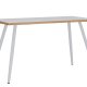 VCM NORDIC Salia Schreibtisch, rechteckig – weißes Melamin, Naturholz, Metall (138x50)