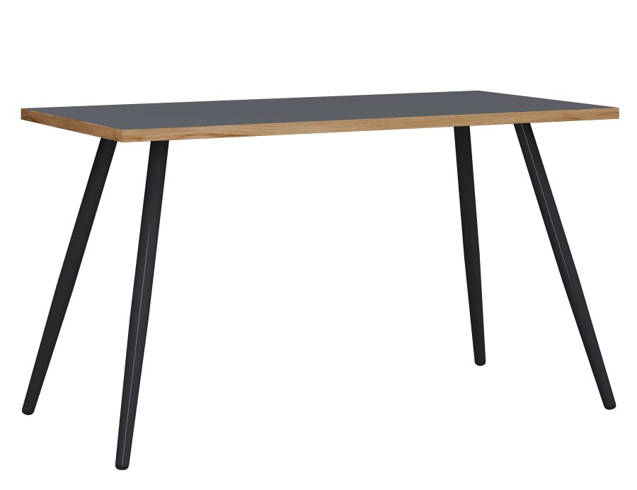 VCM NORDIC Salia skrivebord, rektangulrt - antrasittgr melamin, naturlig tre, metall (138x50)