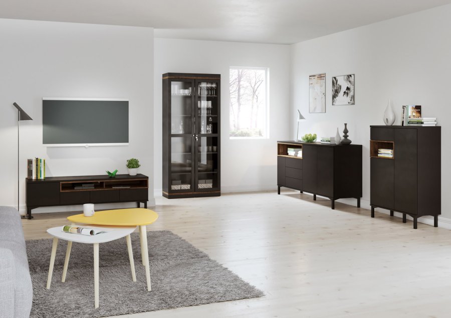 TVILUM Roomers skjenk - Sort/Valntt