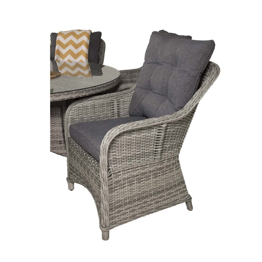 VENTURE DESIGN rundt Volta hagebord - glass og gr aluminium (150)