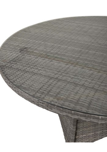 VENTURE DESIGN rundt Volta hagebord - glass og gr aluminium (150)