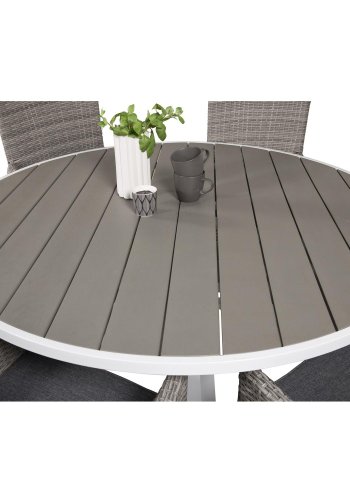 VENTURE DESIGN Malin hagestol med armlener og gr stoffpute - gr rotting og aluminium