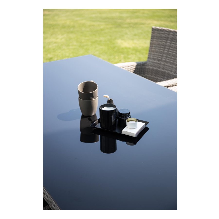 VENTURE DESIGN Malin hagestol med armlener og gr stoffpute - gr rotting og aluminium