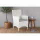 VENTURE DESIGN Malin hagestol, med armlener og gr pute - hvit polyrattan