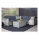 VENTURE DESIGN Amazon modulares Sofa-Gartenset 3+2+1 mit grauen Kissen – graues Rattan und Aluminium