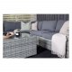VENTURE DESIGN Amazon modulares Sofa-Gartenset 3+2+1 mit grauen Kissen – graues Rattan und Aluminium