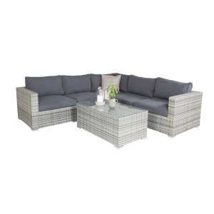 VENTURE DESIGN Amazon modul sofa havest 3+2+1 m. gr hynder - gr rattan og aluminium