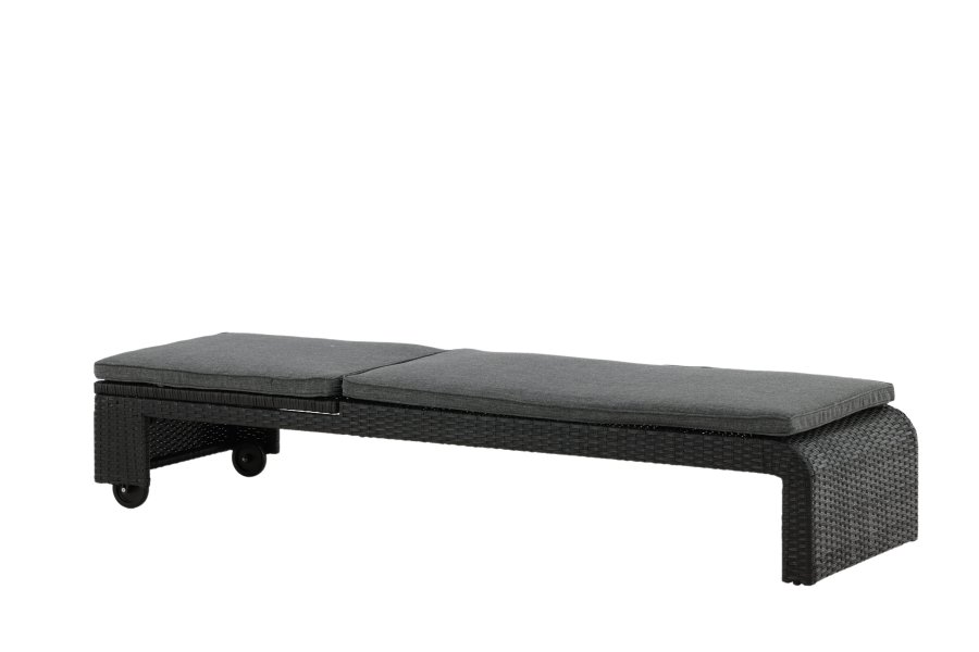 VENTURE DESIGN London utend�rs fluktstol med gr� stoffpute og hjul - sort rotting og aluminium 