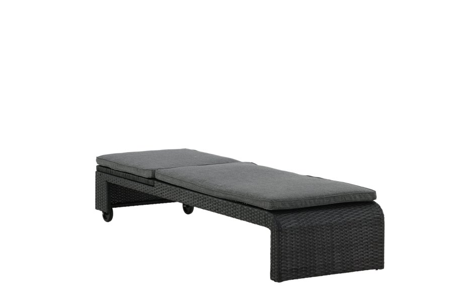 VENTURE DESIGN London utend�rs fluktstol med gr� stoffpute og hjul - sort rotting og aluminium 