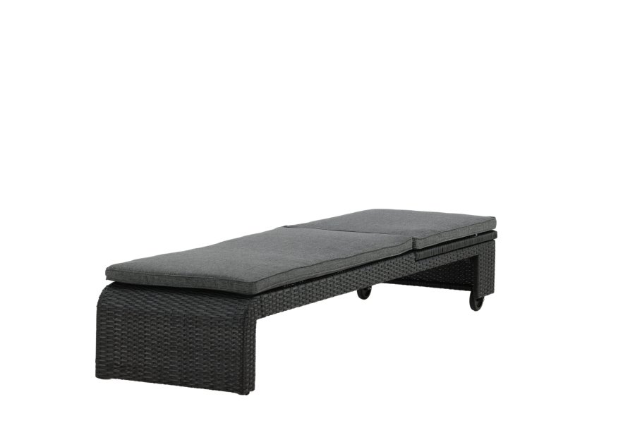 VENTURE DESIGN London utend�rs fluktstol med gr� stoffpute og hjul - sort rotting og aluminium 