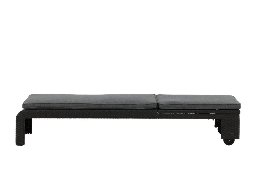 VENTURE DESIGN London utend�rs fluktstol med gr� stoffpute og hjul - sort rotting og aluminium 