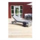 VENTURE DESIGN London utendrs solstol med gr stoffpute og hjul - gr rotting og aluminium