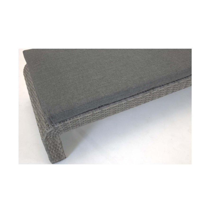 VENTURE DESIGN London utendrs solstol med gr stoffpute og hjul - gr rotting og aluminium