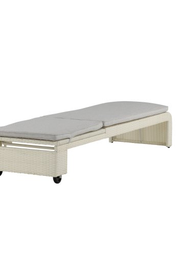 VENTURE DESIGN London solseng - gr� pute og hvit polyrattan og aluminium