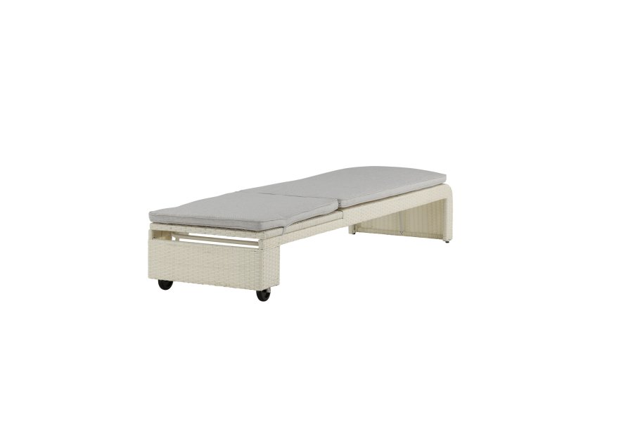 VENTURE DESIGN London solseng - gr� pute og hvit polyrattan og aluminium