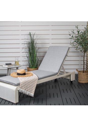 VENTURE DESIGN London solseng - gr pute og hvit polyrattan og aluminium
