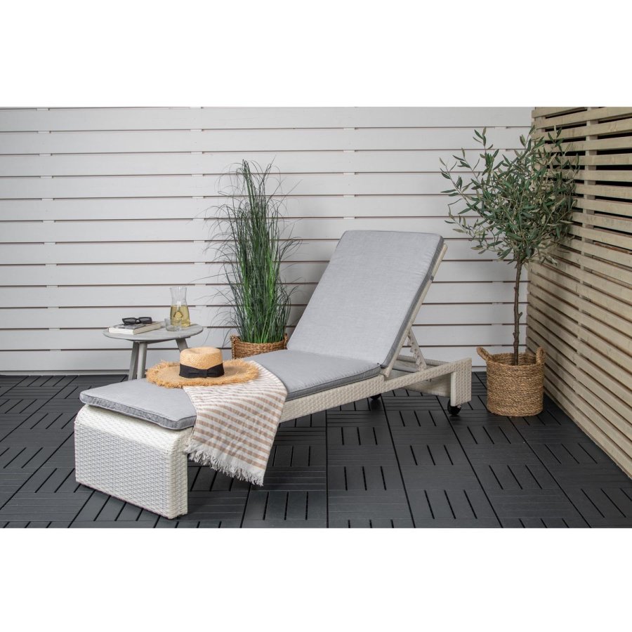 VENTURE DESIGN London solseng - gr pute og hvit polyrattan og aluminium