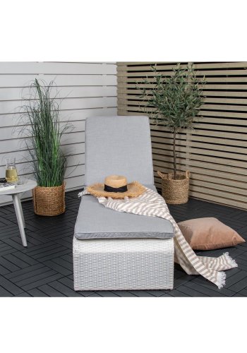 VENTURE DESIGN London solseng - gr pute og hvit polyrattan og aluminium