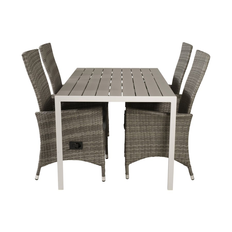 VENTURE DESIGN Padova hvilestol hagestol, med armlener og pute - gr polyester og gr polyrattan