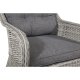 VENTURE DESIGN Vikelund hagestol, med armlener og 2 puter - gr polyester og gr polyrattan