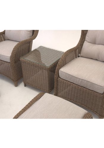 VENTURE DESIGN Vikelund udend�rs lounges�t m. hynder - sand, natur polyrattan og aluminium 