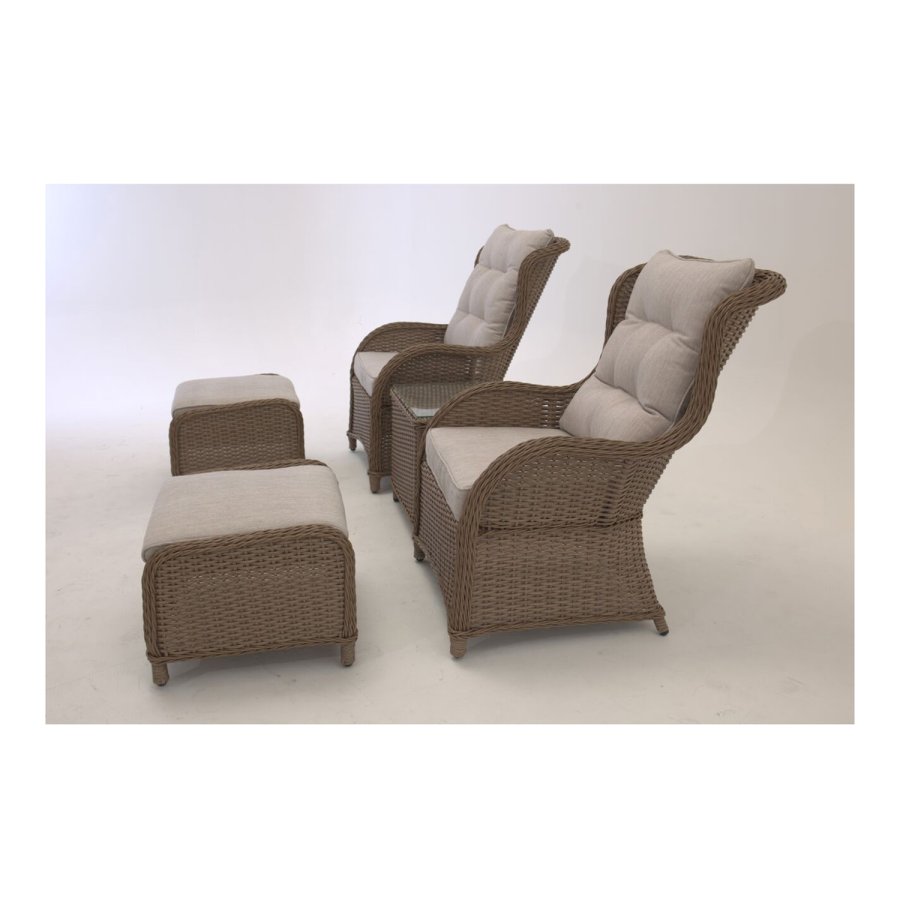 VENTURE DESIGN Vikelund udend�rs lounges�t m. hynder - sand, natur polyrattan og aluminium 