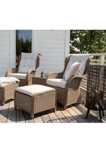 VENTURE DESIGN Vikelund udend�rs lounges�t m. hynder - sand, natur polyrattan og aluminium 