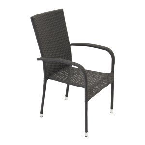 VENTURE DESIGN Anna havestol m. armln - sort rattan og stl 