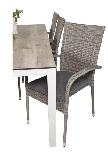 VENTURE DESIGN Anna hagestol med armlener - gr rotting og stl 