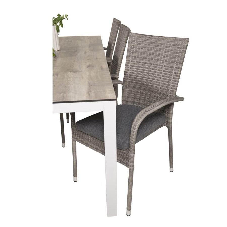 VENTURE DESIGN Anna hagestol med armlener - gr rotting og stl 