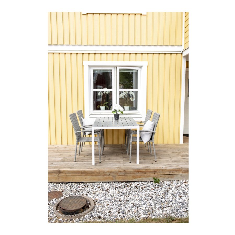 VENTURE DESIGN Anna hagestol med armlener - gr rotting og stl 