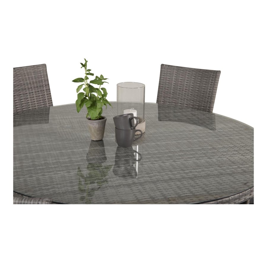 VENTURE DESIGN Anna hagestol med armlener - gr rotting og stl 