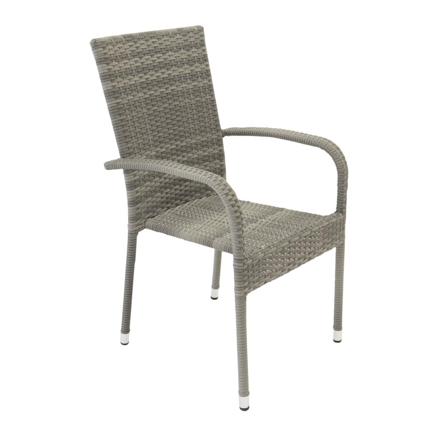 VENTURE DESIGN Anna hagestol med armlener - gr rotting og stl 